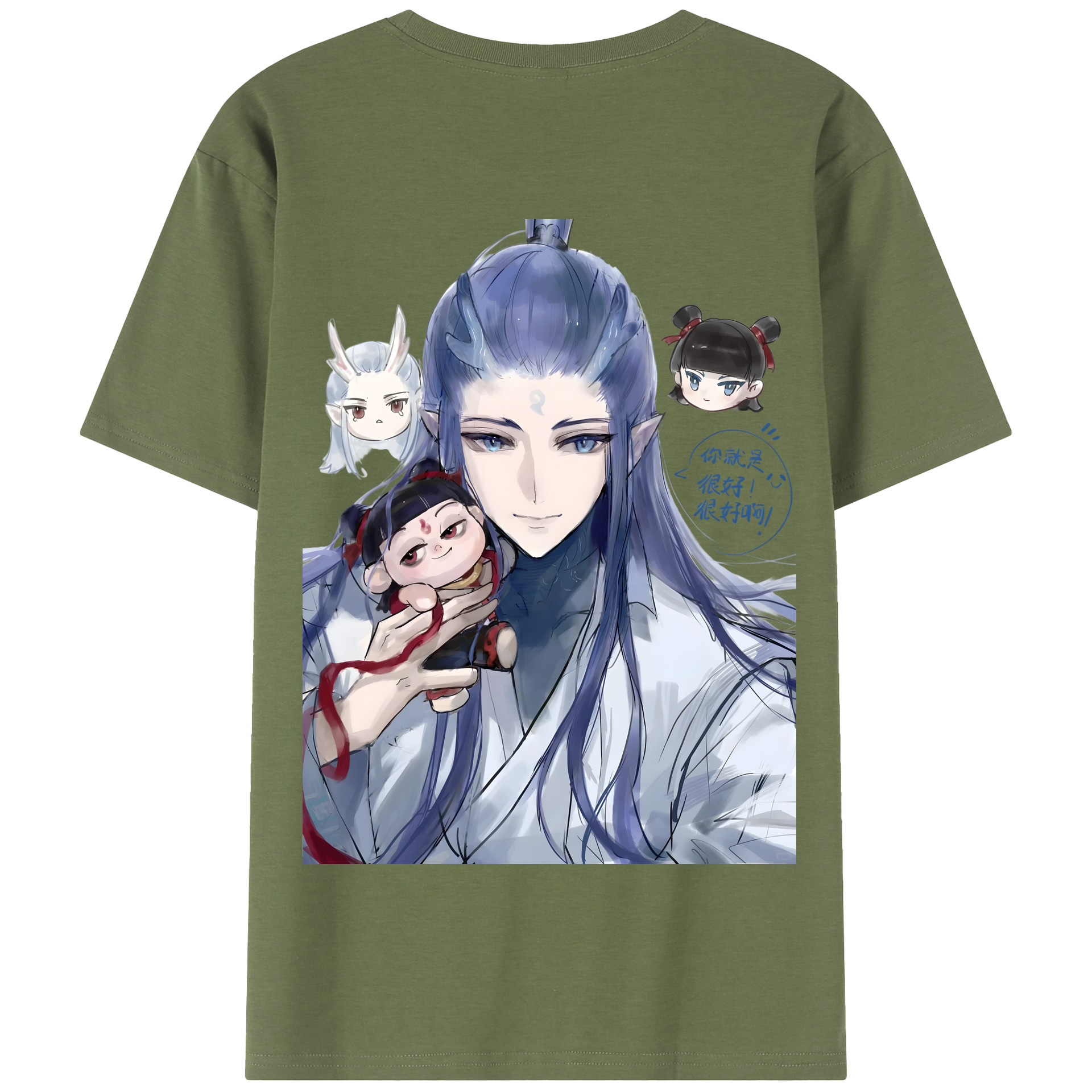 （画像用） Ne Zha 2 ナタ 魔童の大暴れ 綿100％半袖Tシャツ（背面プリント）